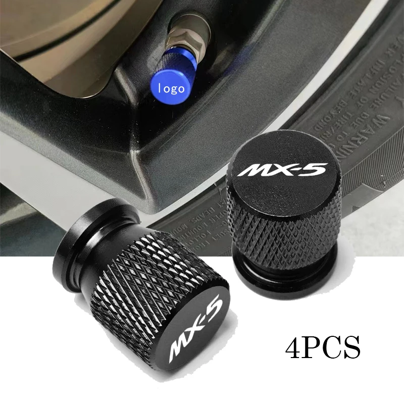 For Mazda MX5 MX-5 ND RF MIATA Car Decor Airdust Waterproof  Car Wheel Tire Valve Caps Tyre Stem Covers Airdust waterproof  4Pcs