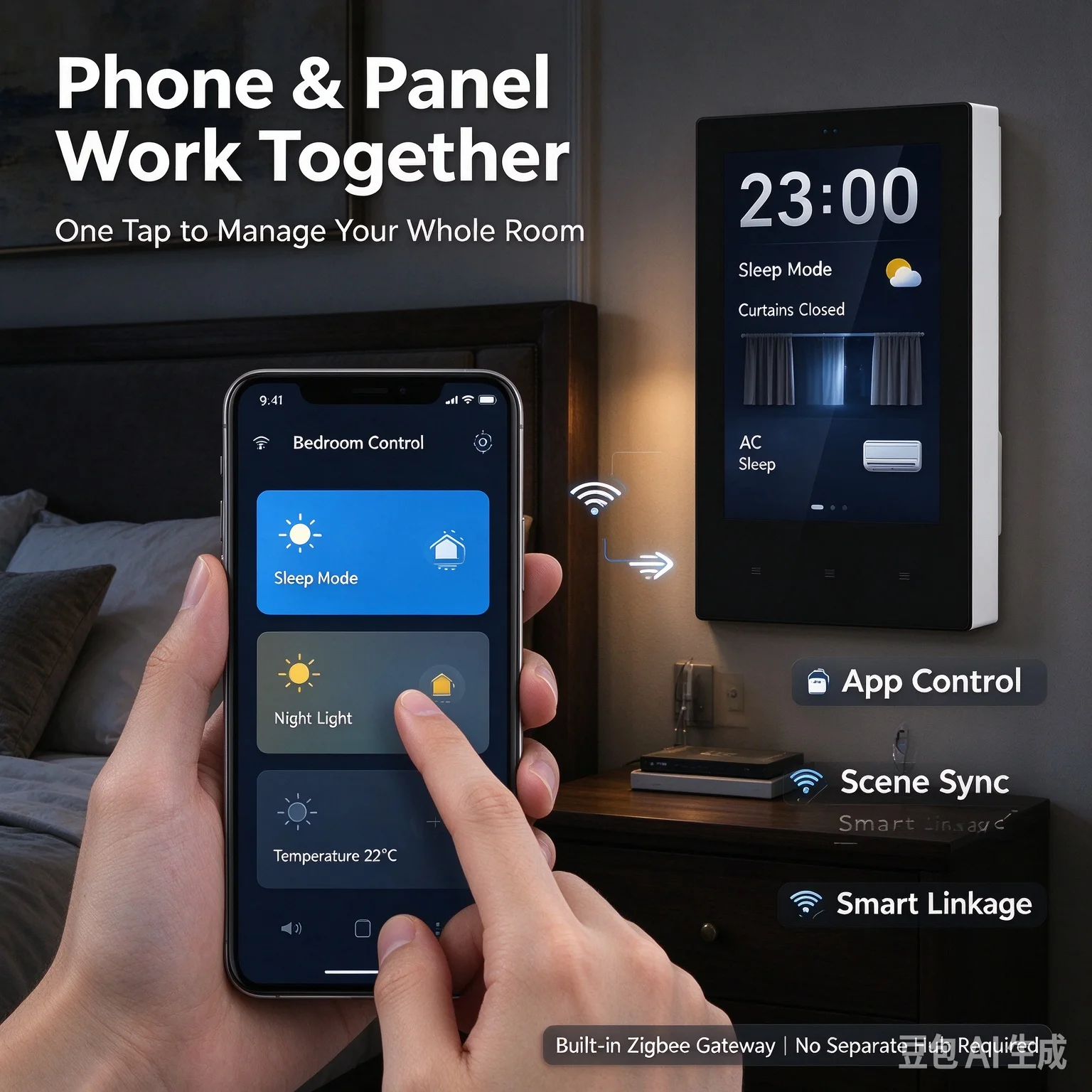 Tuya US Version 4-Inch Smart Panel Touch Wall Multi-Functional Control for Smart Home Central Touch Panel