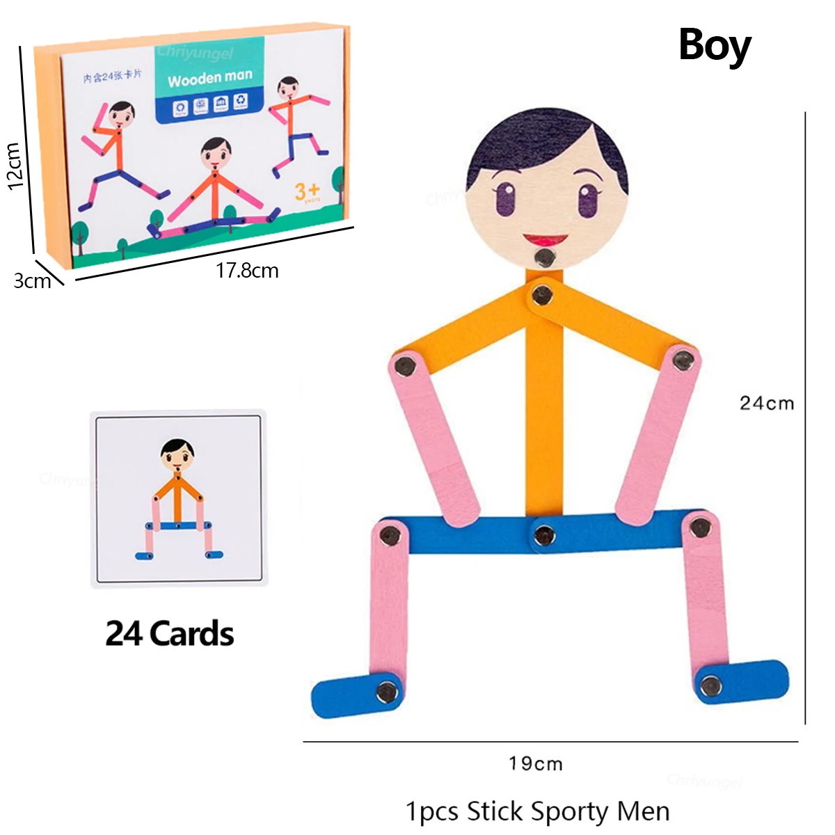 Montessori Pose-Matching Stick Figure Game – detail image 20
