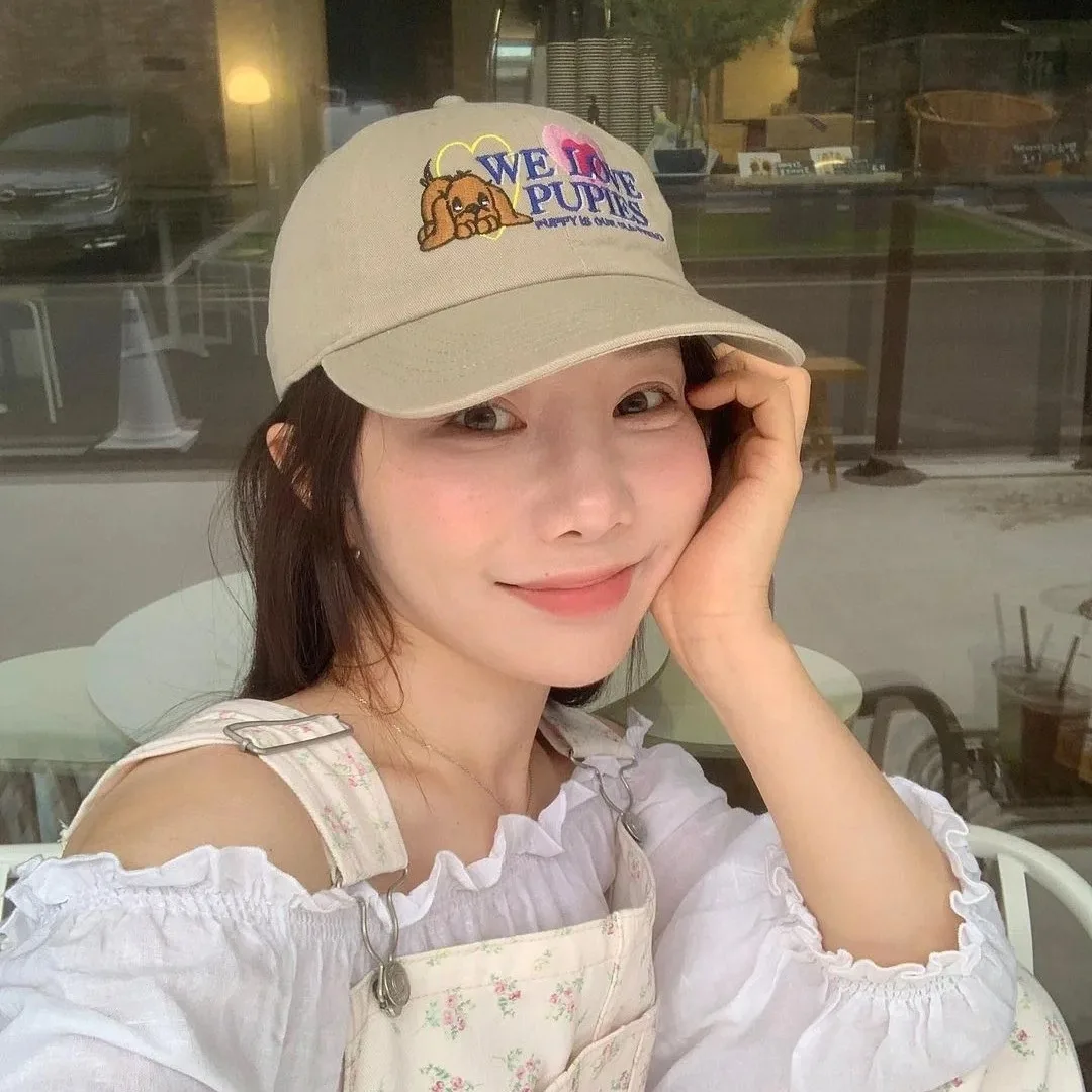 

Embroidered Curved Brim Soft Top Casual All-Matching Baseball Cap Female Trendy Korean Peaked Cap