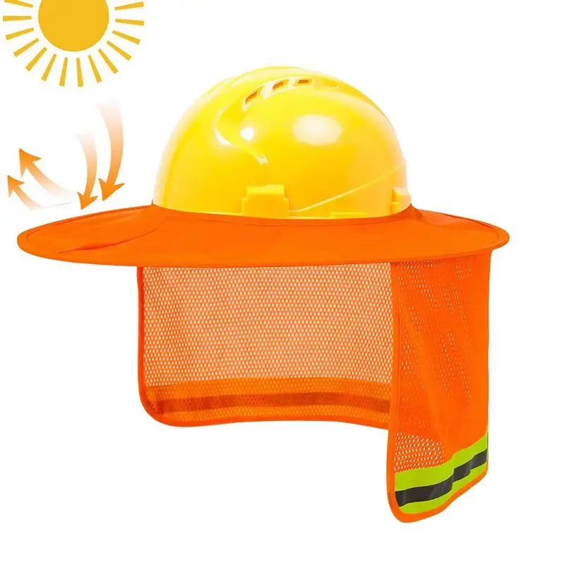 Construction Safety Reflective Hard Hat Neck Shield Helmet Sun Shade Reflective Stripe Kit Summer Sun Protection Prevent Sunburn