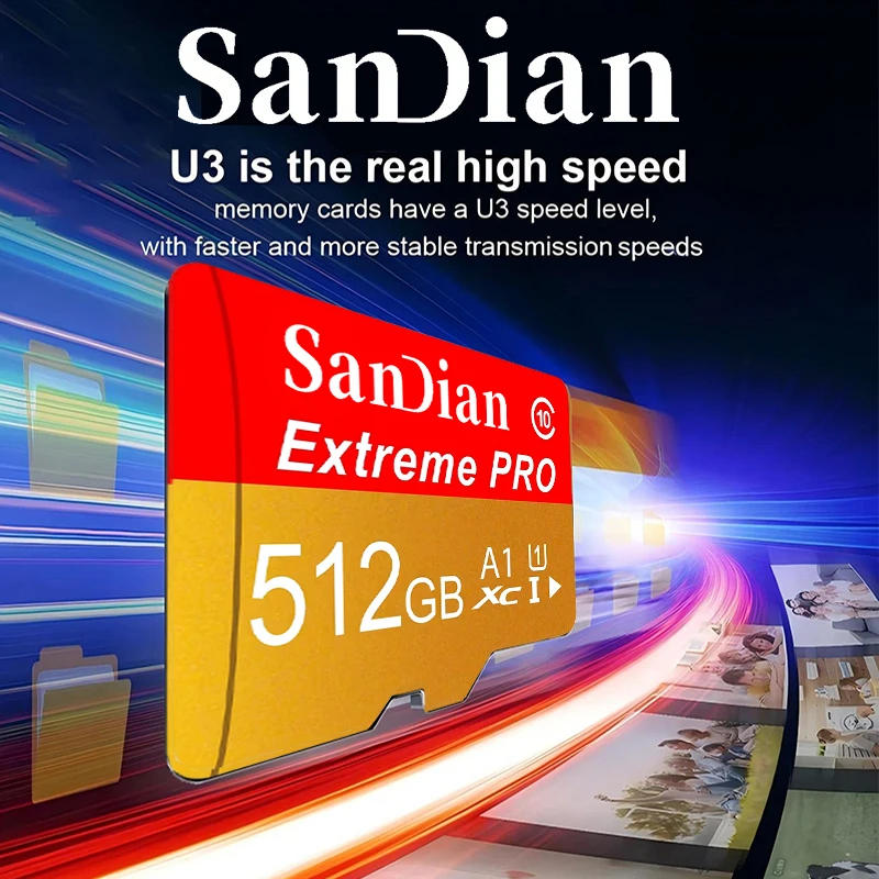 Lightweight Micro TF SD Card 512GB Memory Card 256GB SD Cards 64GB TF Cards for Dash Cam/Tablet/Router/Handheld Game/Body Camera