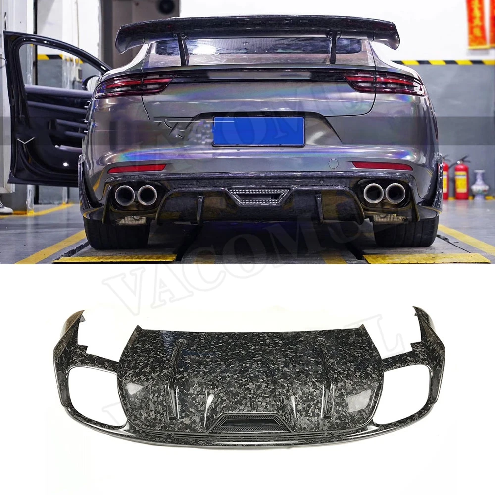 

VACOMUL Dry Carbon Fiber Rear Lip Diffuser Spoiler For Porsche Panamera 971 2017 2018 2019 Forged Carbon Bumper Guard Car