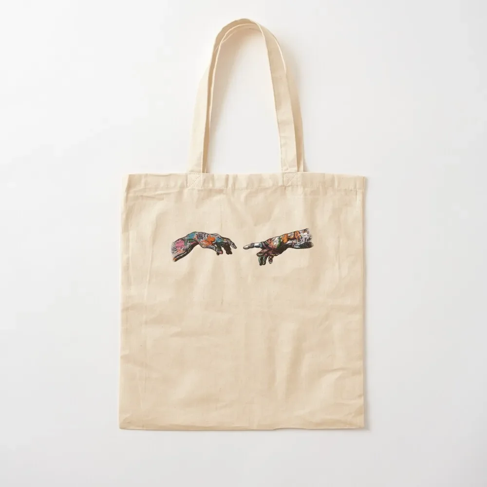 Tattoo hands - Creation of Adam Tote Bag tote bags men Shopping bags
