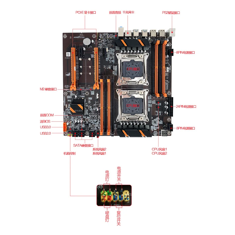 ATX LGA2011-V3 X99 Mainboard professionelle 4 Kanal DDR4 Desktop-Computer Motherboard daul CPU Motherboard X99 Hauptplatine