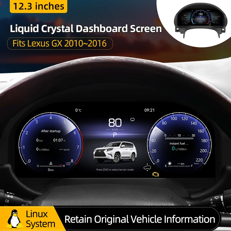 S For Lexus GX400 GX460 GX470 2010-2021 Upgrade Digital Dashboard LCD Instrument Panel GPS Speedometer Cluster Virtual Cockpit