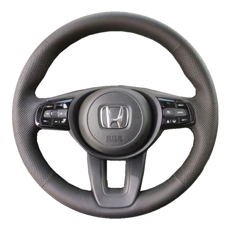 Hand-stitched non-slip black Genuine Leather car Steering Wheel Cover For Honda XRV ENS1 ENP1 2023 2024 auto parts