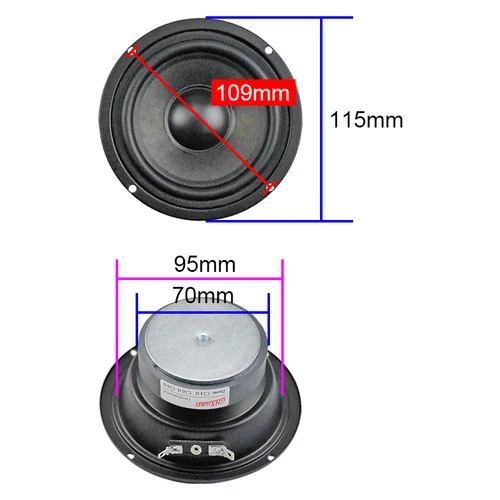 Imagen 2 del producto GHXAMP-altavoz cerrado de 4 pulgadas y 115MM, altavoz medio puro, bocina de voz alta de 3 vías, música de cuerda Vocal clásica, 8ohm, 30W, 2 uds.
