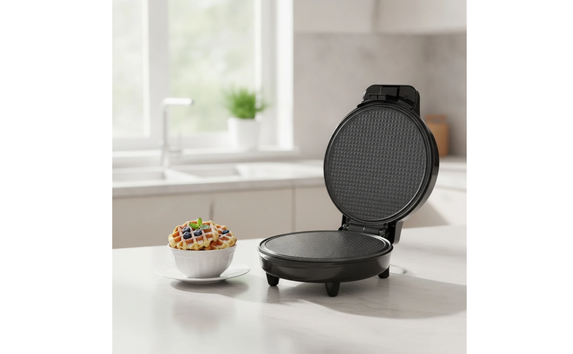 Waffle Cone Maker Electric Waffle Cone Baker Appliance 1000W Machine Space-Saving for Home Cooks, Kitchen Countertop