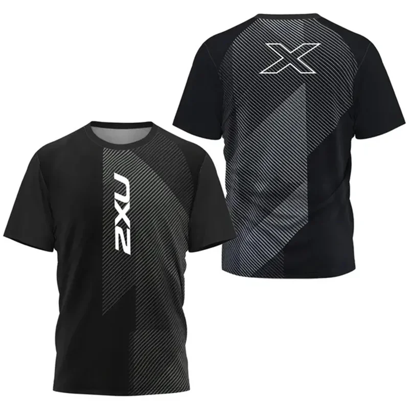 Men's Sports Quick Drying T-shirt 2XU Outdoor Fitness Training Wear Men's Tennis Breathable Short Sleeve Running Light Loose Top