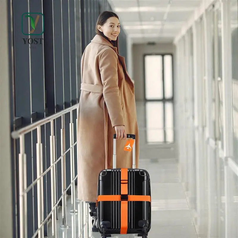 

YOST-8 Pack Luggage Straps Suitcase Belts Silicone Luggage Tags Travel Suitcase Tags Travel Parts Orange