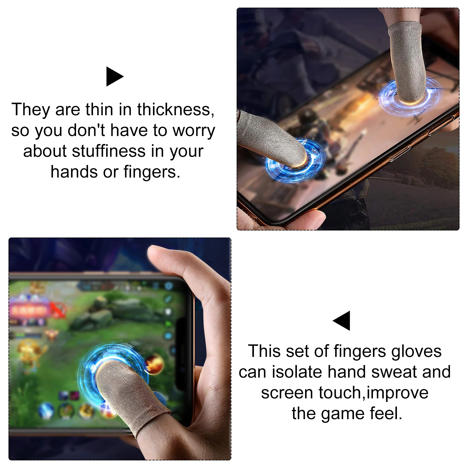 

8pcs Non-slip Game Finger Sleeve Anti-sweat Thumb Cover for Gaming Thin Gloves High Sensitivity Nylon Sleeve Sets for Game