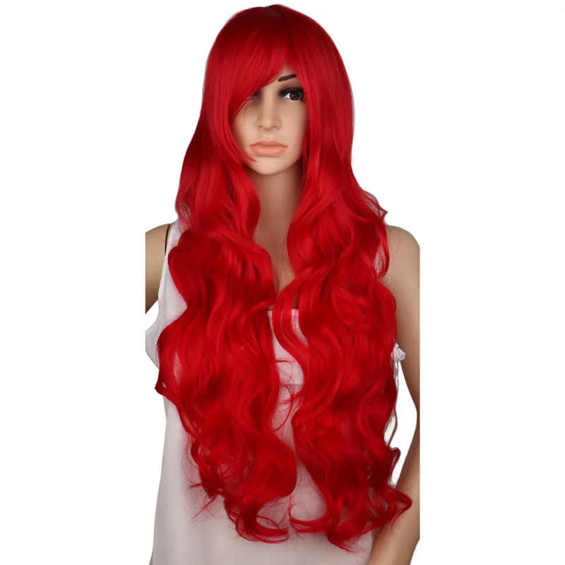 

Long Curly Red Wigs Long Wavy Curly Hair Lolita Heat Resistant Wig Cosplay For Women Party Costume
