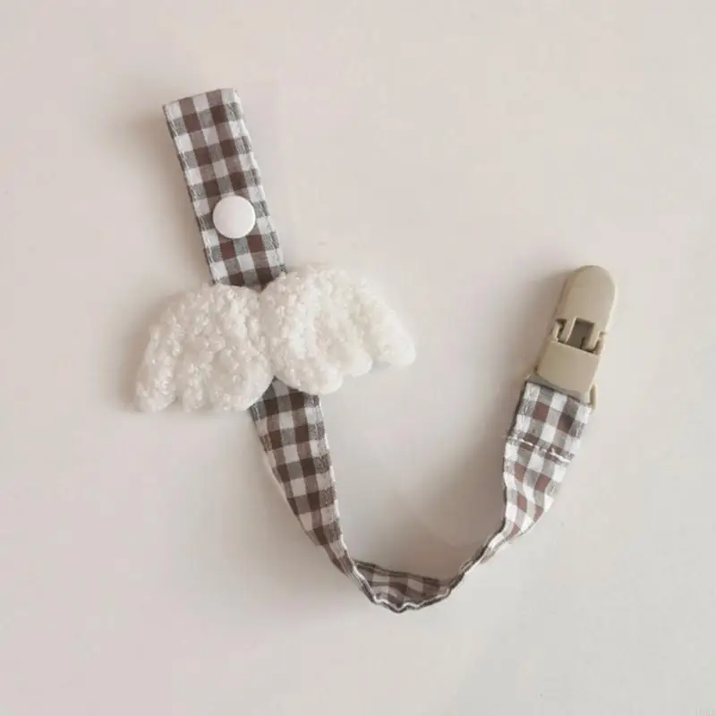 

Angel Wing Baby Pacifier Clip Chain Anti-lost Soother Toy Anti-drop Buckle Strap Lanyard for Infant Shower Gift L8RB