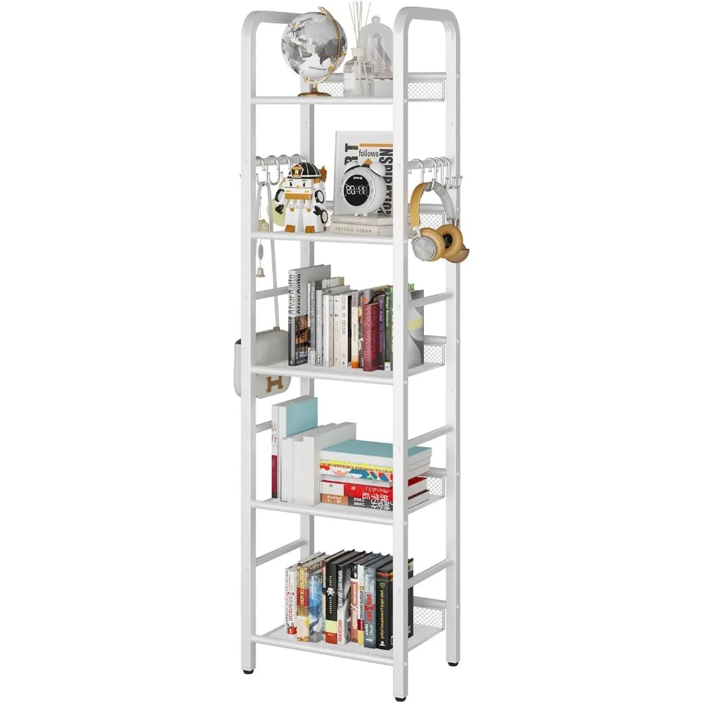 

5 Tier Bookshelf, Freestanding Bookcase for Living Room, Bedroom, Home Office, Multi-Functional Storage Rack Organizer, Display