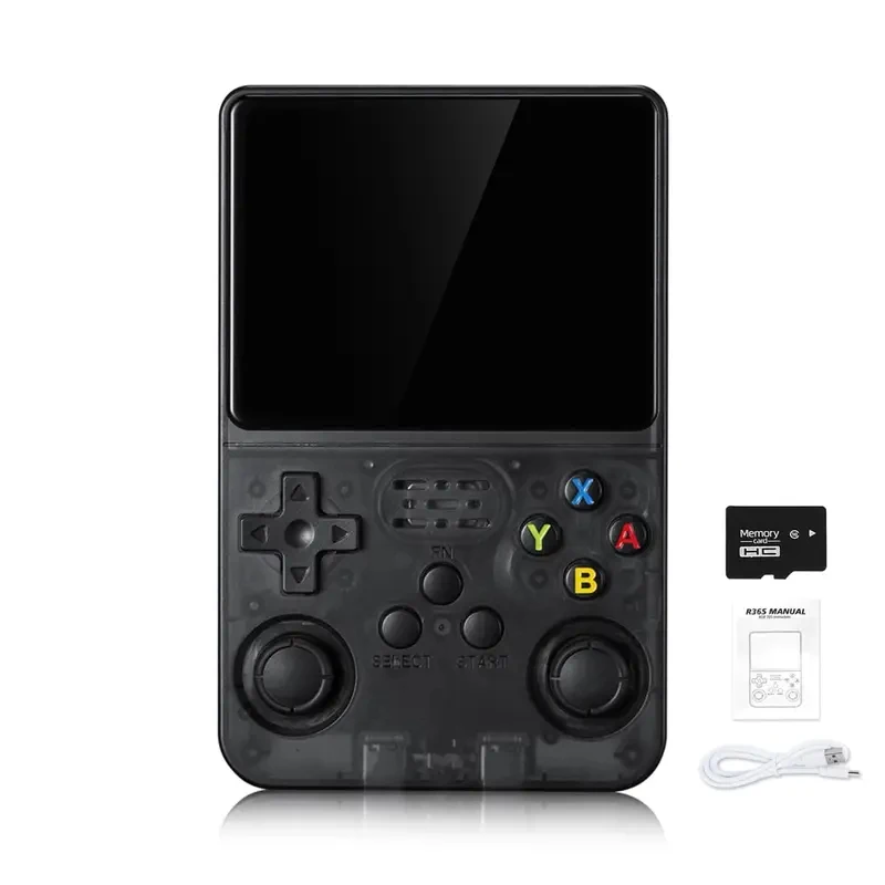 Consola de Juegos Retro Portátil R36S, Sistema Linux, Pantalla IPS HD 4K de 3.5 Pulgadas, con 64 GB, 20000 Juegos, Consola de Bolsillo