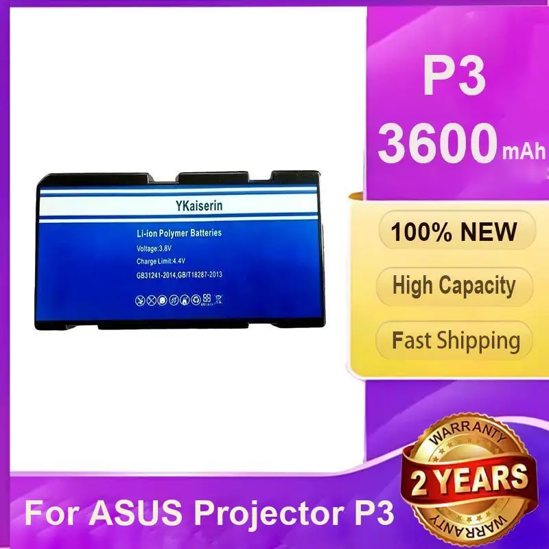 3600mAh Fast Shipping Projector Battery Premium Replacement For Asus Projector P3