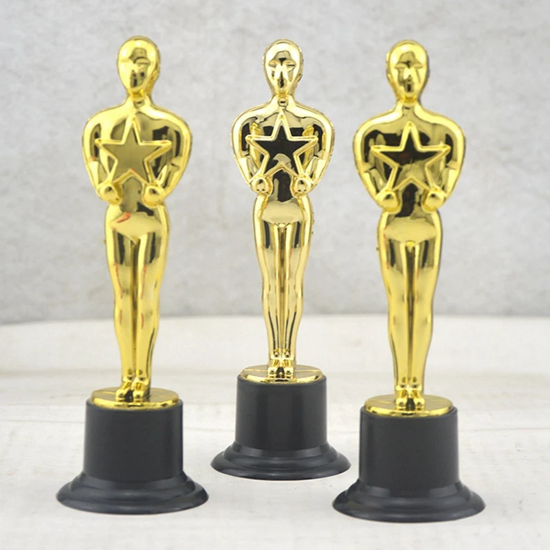 M15K-72 Pack Plastic Gold Star Award Trophies Statuette For Party Favors,School Award,Game Prize,Party Prize