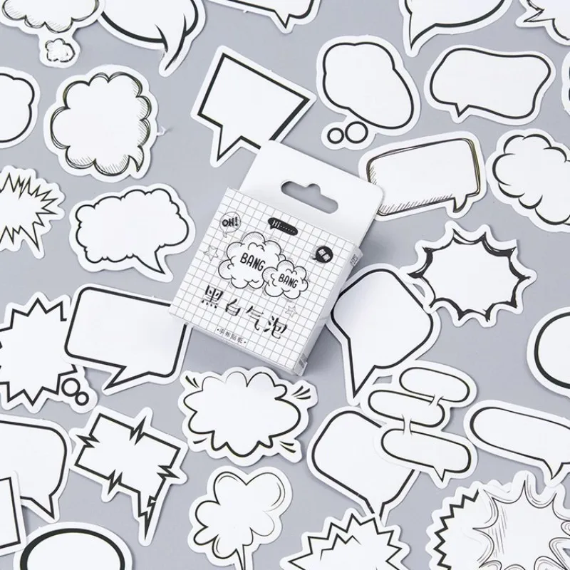 45 Pieces Per Box Creative Dialog Box Stickers Paper Labels Photo Albums Scrapbooks Life Records Stationery Stickers Supplies