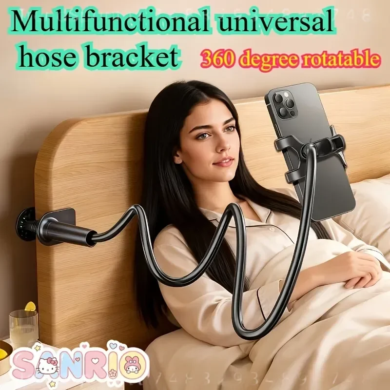 360 Degree Flexible Hose Phone Holder Lazy Tablet Stand Stable Anti-shake Adjustable Angle Clip-on for Desktop