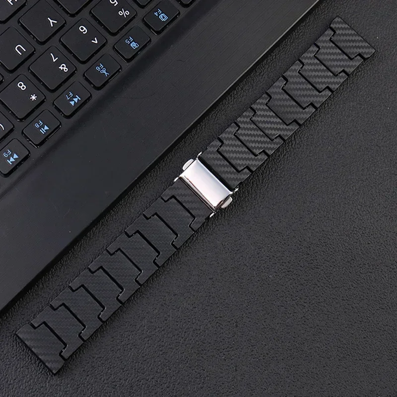 20 مللي متر 22 مللي متر ألياف الكربون حزام الساعات لسامسونج غالاكسي 7-FE 6/4 الكلاسيكية 5 برو/أكتيف 2/جير S3 سوار هواوي ساعة GT 4-3-2 حزام #4