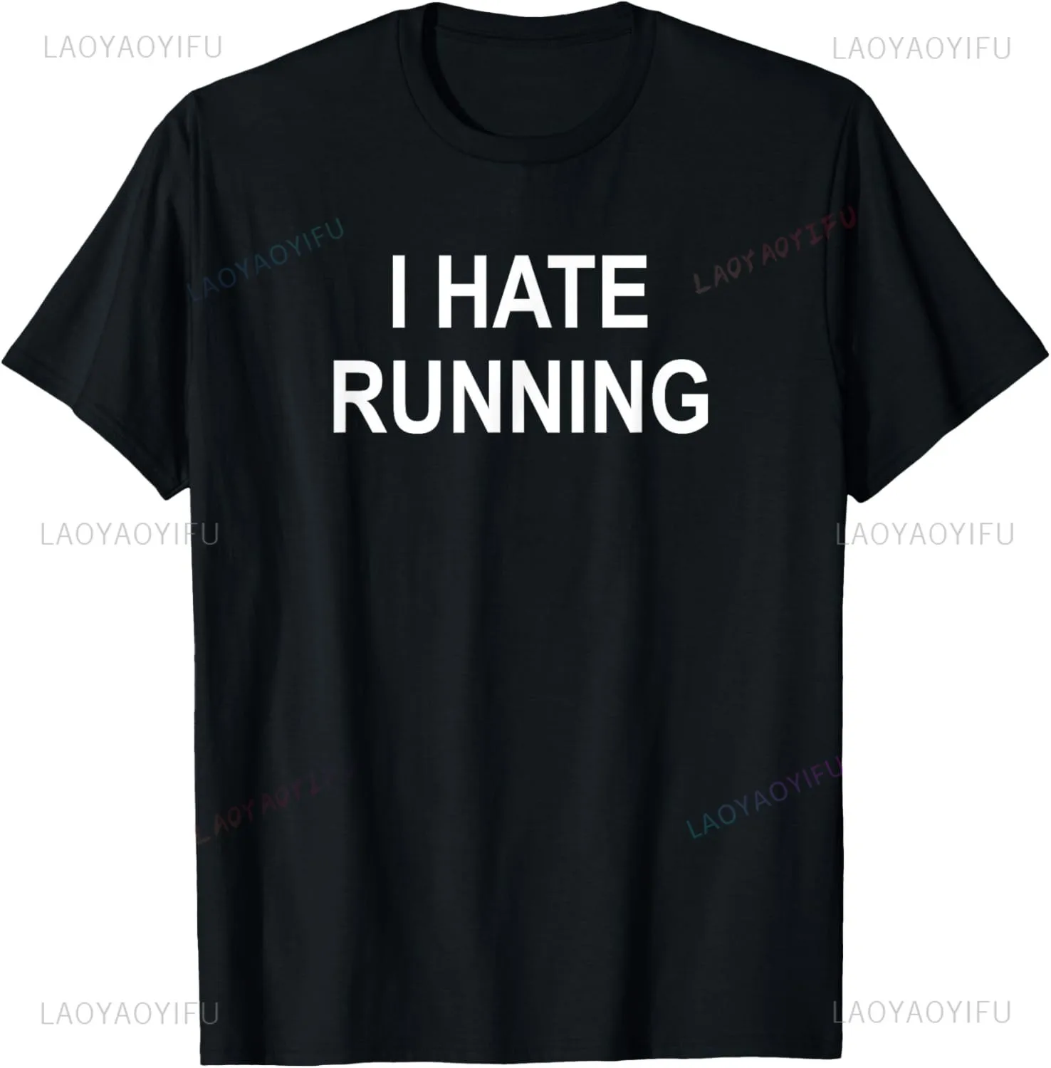 Funny Sarcastic Mens I Hate Running Tshirt Marathon Runner Fitness Workout Tee for Guys Custom Printed Short Sleeve Shirts Y2k