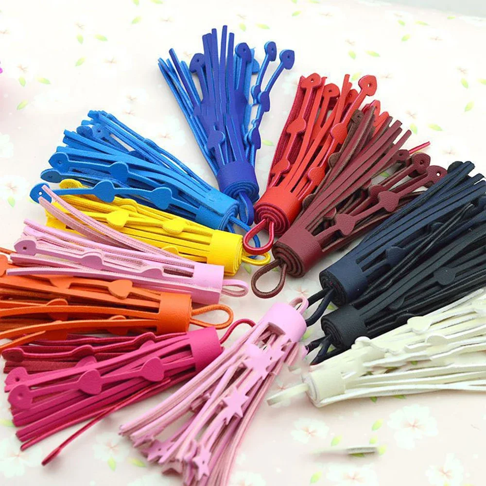 2/5PCS Mixed Leather Tassels Keychain Tassels Bulk for DIY Crafts Pendant Key Chain Cellphone Straps Jewelry Making Accessories