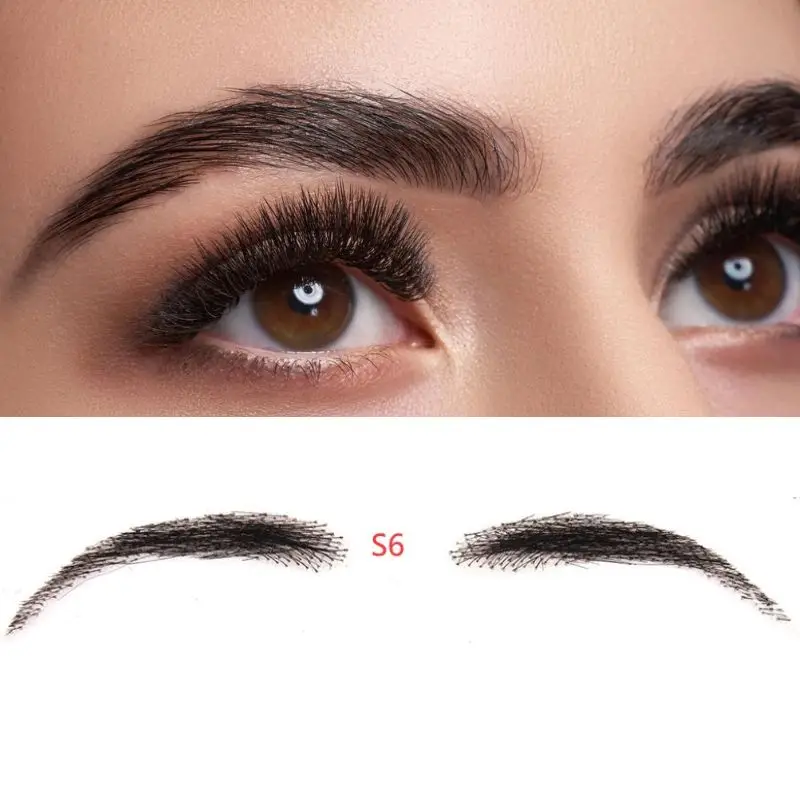 Pwigs Fake Eyebrows 100% Human Hair Eyebrow Lace Base Eyebrow For Woman and Man  Invisible