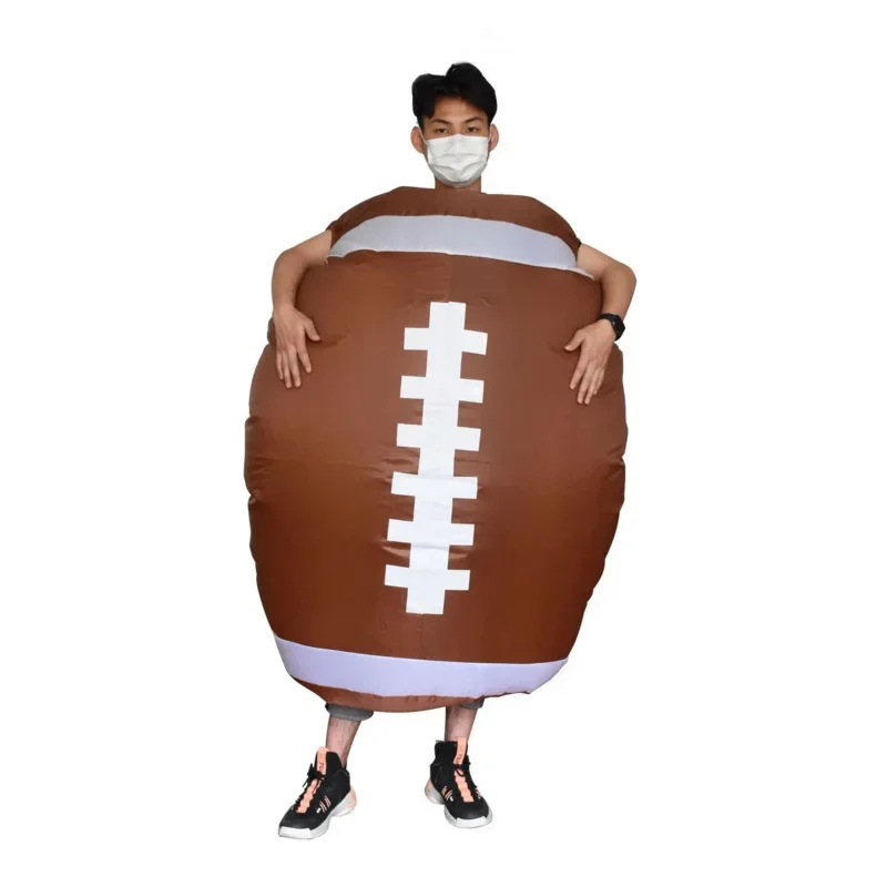 Christmas Inflatable Rugby Ball Costume Adult Funny Performance Suit Halloween Costumes for Man Competition Cheering Props