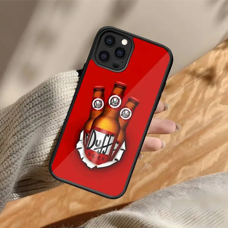 Custodia per telefono unica e divertente Duff Beer PC + TPU per Iphone Apple 12 Pro Max 14 11 13 Mini 6S 7 8 Plus X Xs XR Cover posteriore antiurto