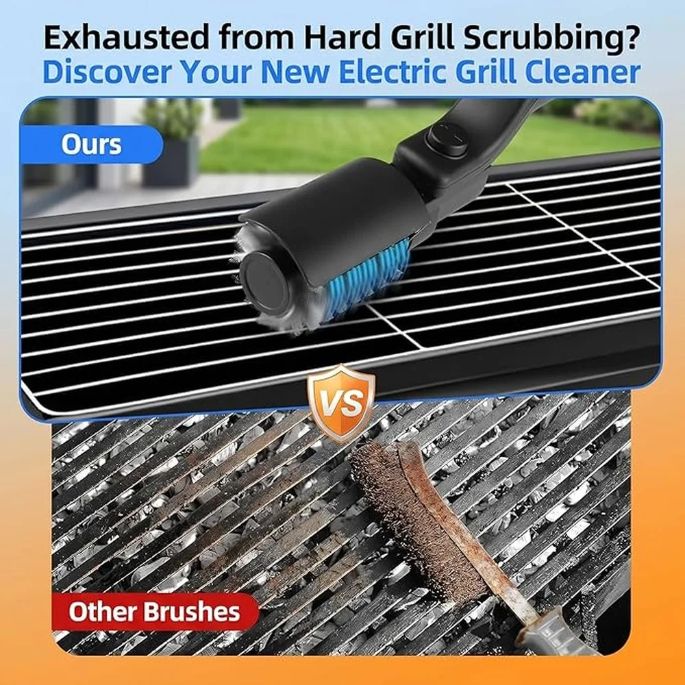 Grill Cleaner With Speed Settings Giddyup Electric Grill Brush Ensures Comprehensive Cleaning