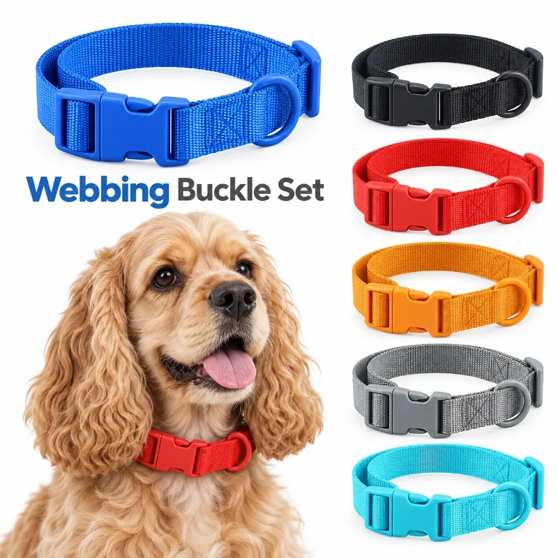 2/5/10Sets 20/25mm Nylon Webbing Buckle Kits Side Release D-Ring Tri-Glide Slider Buckles Pet Collar Bag Carabiner DIY Accessory