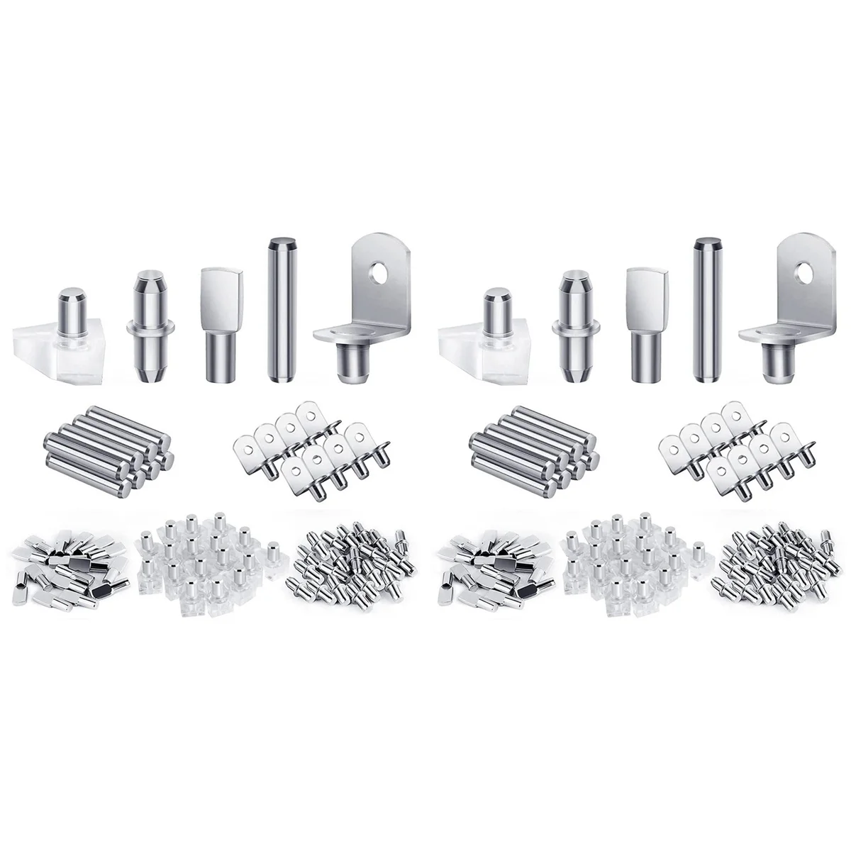 ABXF-240Pcs Shelf Pegs Kit, 5 Styles Shelf Pins Shelf Support Pegs, Cabinet Shelf Pegs For Shelves Bookcase Bookshelf Pegs