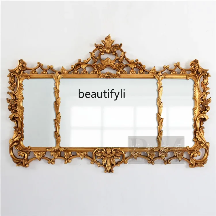 

Horizontal decorative mirror living room hanging mirror background wall dining room bathroom mirror gold European style