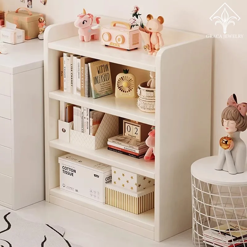 

Solid wood shelf, floor-to-ceiling bay window, bookshelf, living room, low cabinet, multi-layer storage for students