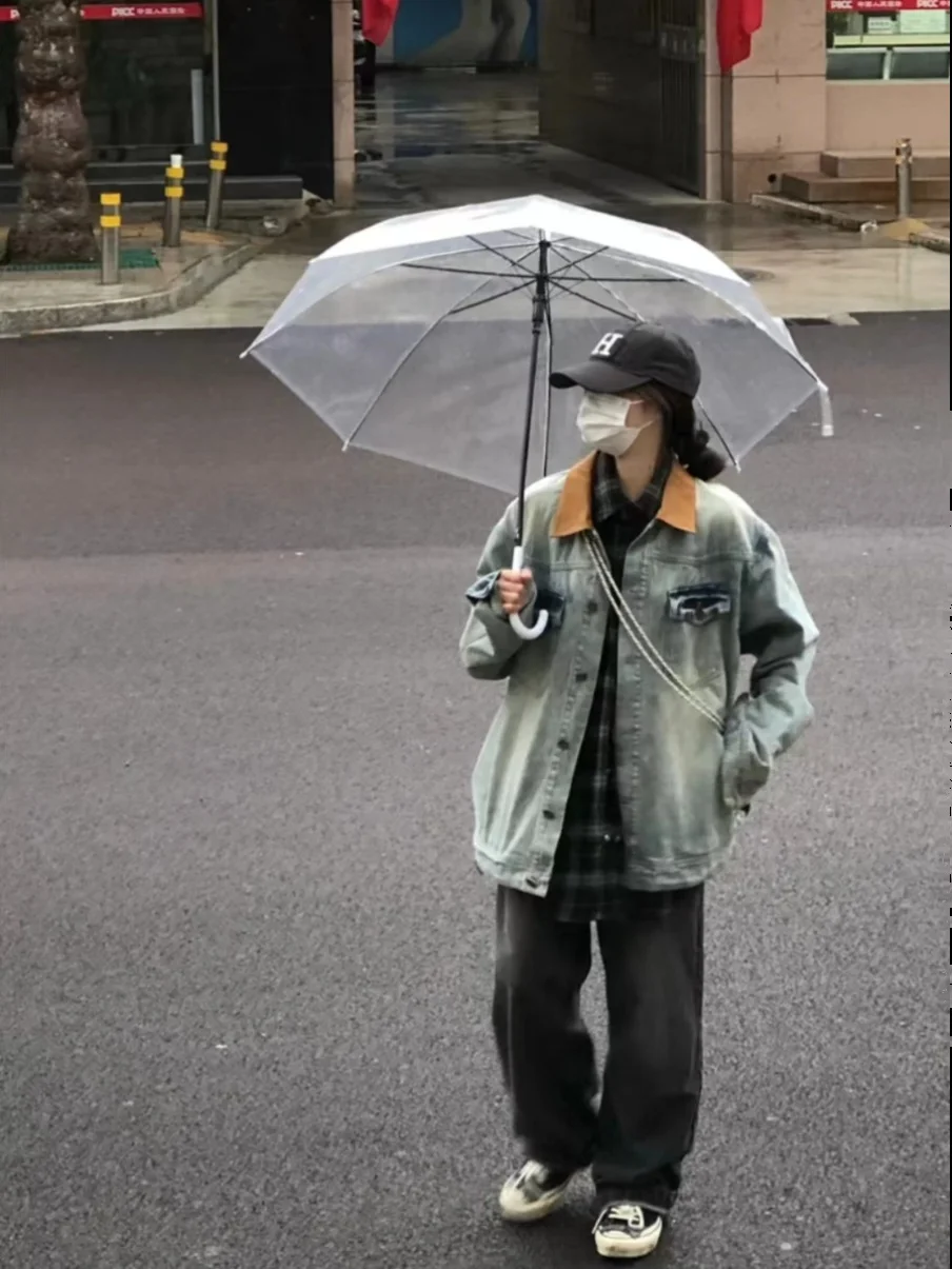 Plus Size Suede Denim Jaet Vrouwen Losse Lange Sve Lente Herfst Retro High Street INS Pendelen Sle met kets Kraag