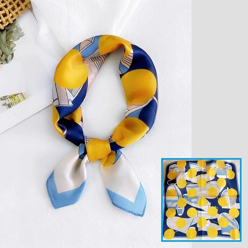 Silk Scarf For Elders Small Square Scarf Shawl Mother Gift Simulated Silk Scarf Birthday Gift