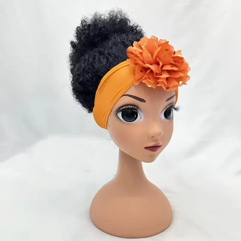 Peluca de cabello humano para niñas, cabellera sintética suave y transpirable con cabeza completa, ideal para bebés, belleza Popular