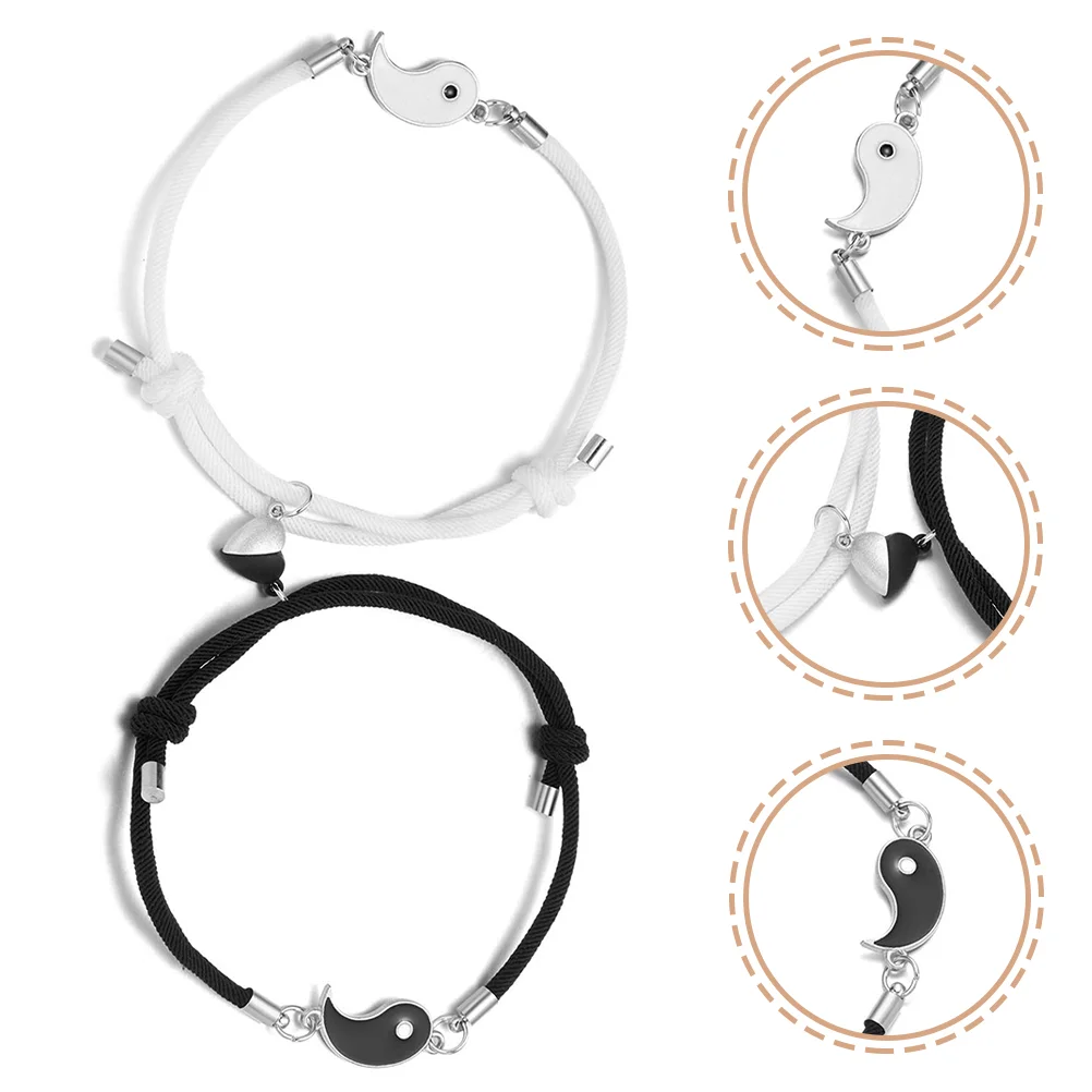 Tai Chi Couple Bracelet Decor Wrist Adjustable Alloy Delicate Lover Lovers Jewelries Friends Matching