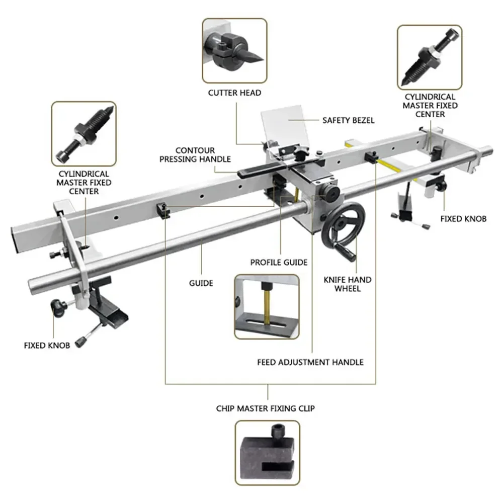 Woodworking Lathe Profiling Bracket Profile Frame Armrest Lathe Tool Post Guide Wooden Rotating Profile Bracket