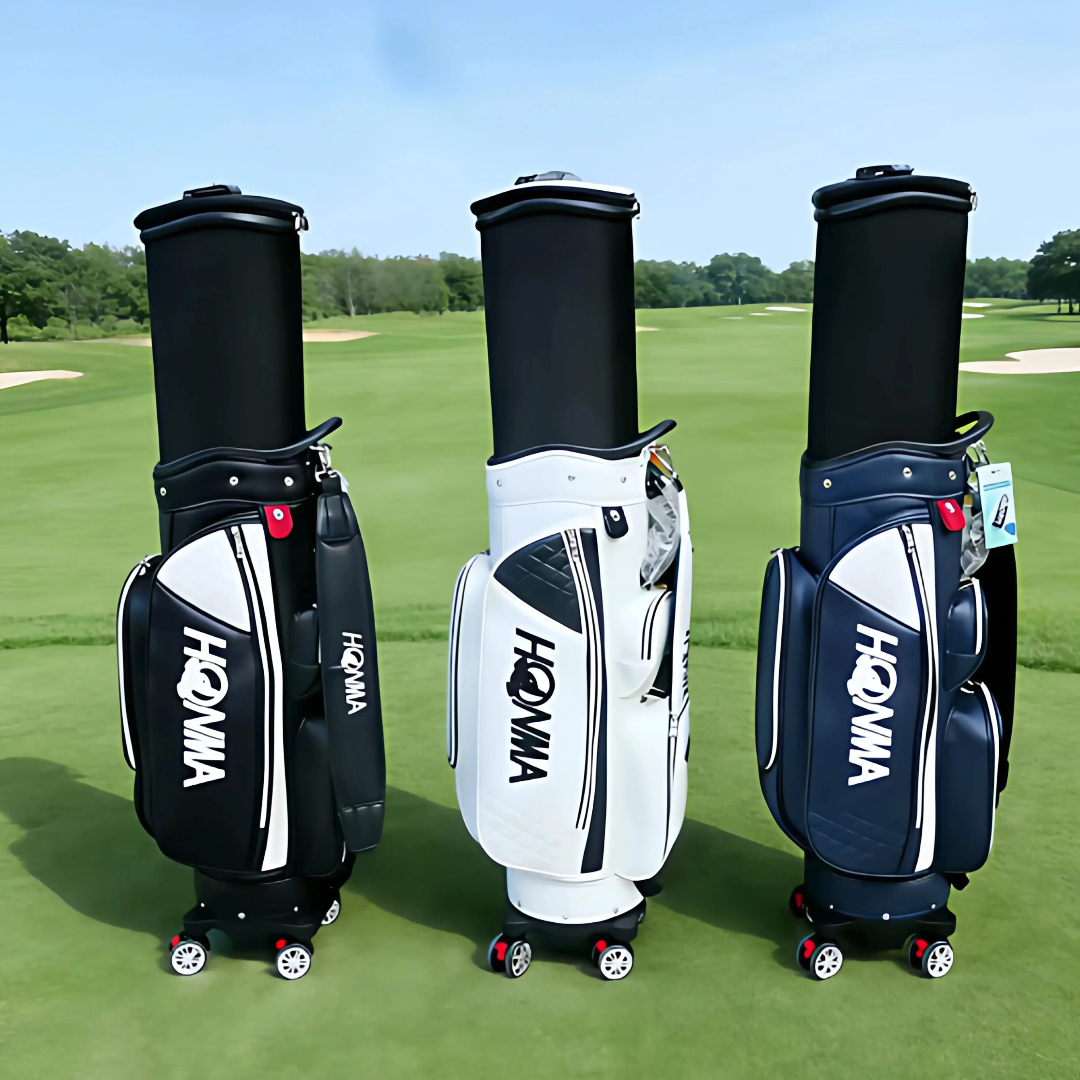 HONMA Style Golf Travel Case 2026 Hard Shell Golf Club Bag Luggage with Wheels Brake Handle Key Lock 360° Spinner