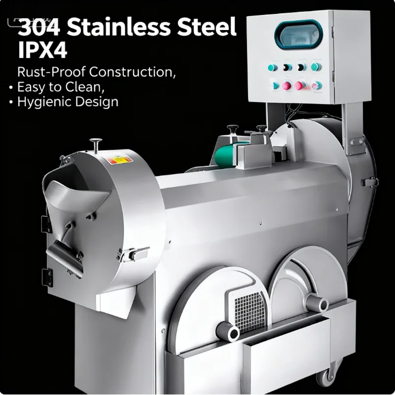 Fully Automatic Multi-Functional Vegetable Cutter High-quality Double Head Cabbage and Eggplant Dicing Machine