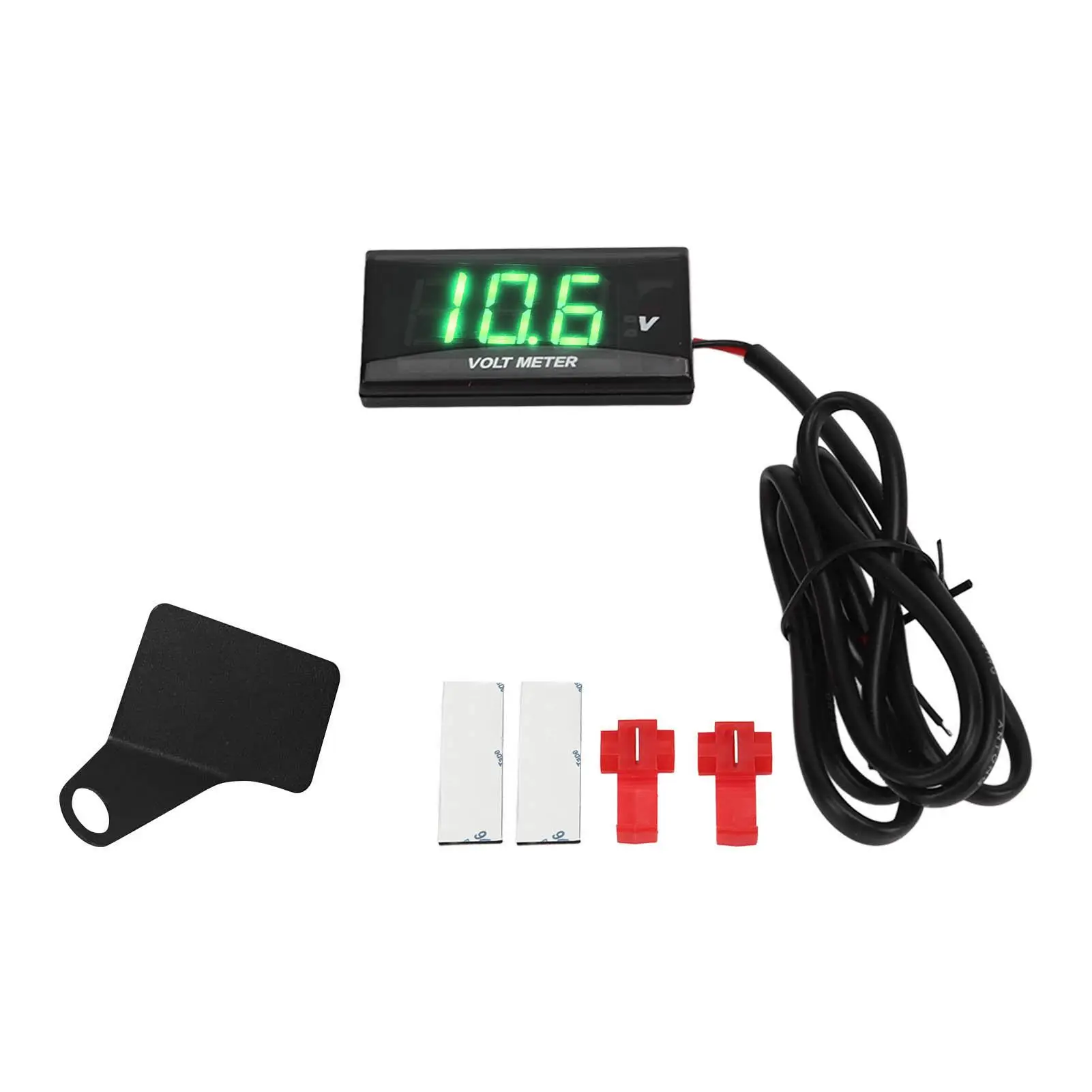 Universal LCD Motorcycle Voltmeter Ultra Thin Waterproof Voltmeter with Left Bracket DC12V