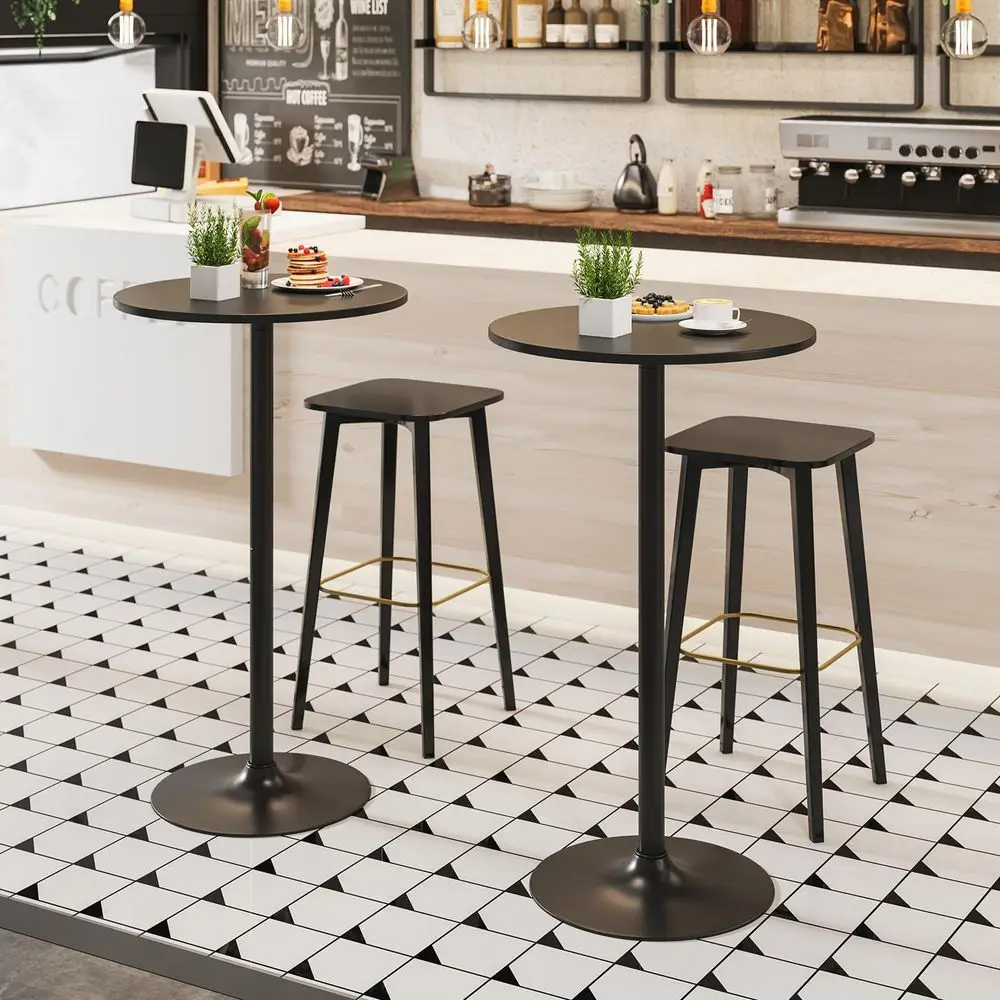 

2PCS 2in1 Bar Table with Detachable Pole, HeavyDuty Metal Base, 24 Round Top, 40 22 Two Convertible Height, Cocktail Pub Table