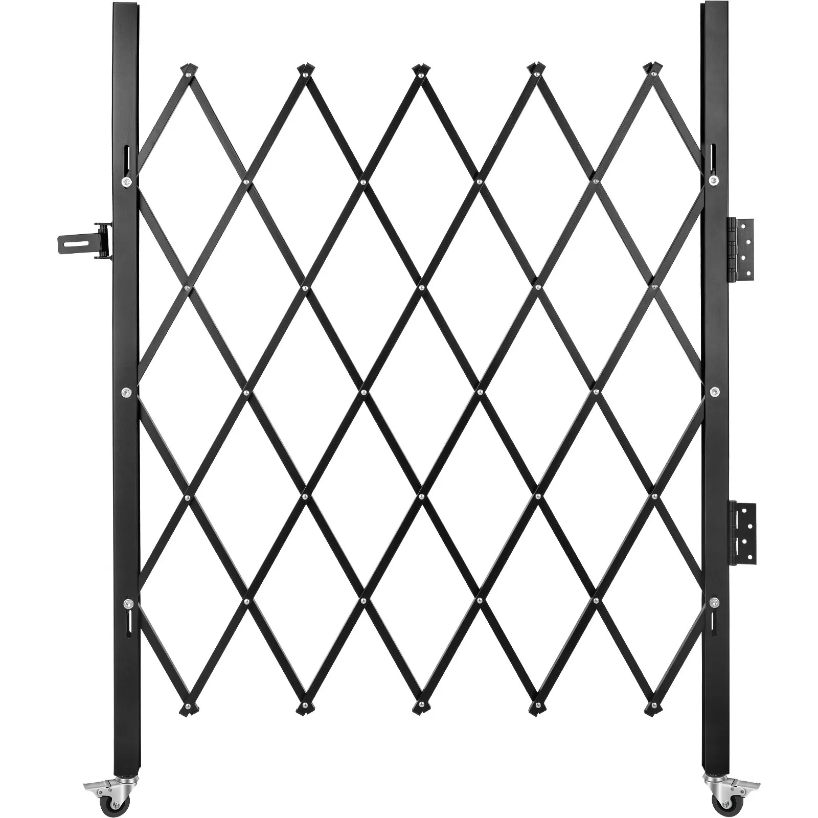 Single Folding Security Gate, 5.1'H X 5.9'W Folding Door Gate, Steel Accordion Security Gate, Flexible Expanding Security Gate,