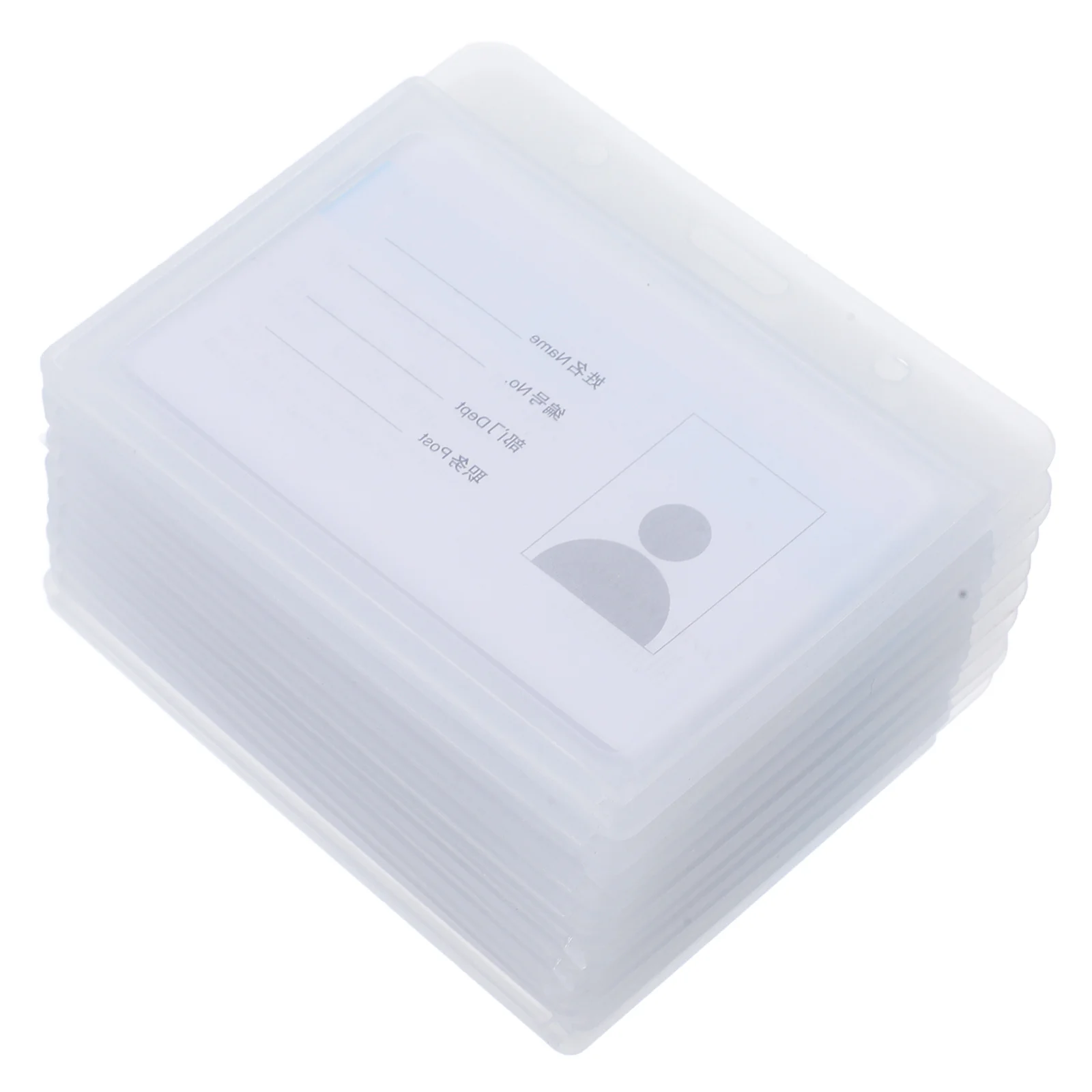 10Pcs Clear Card Protectors Waterproof Id Badge Holder Horizontal Design for Cards Storage Transparent Sleeve