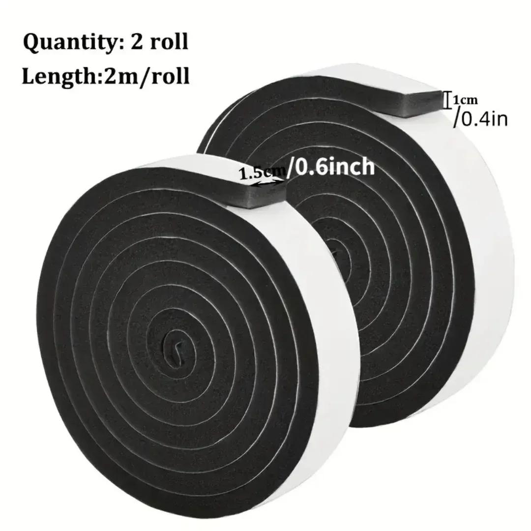 2M/Roll Foam Door Window Sealing Strip Weather Stripping Self-Adhesive Soundproof Windproof Dustproof Draught Excluder