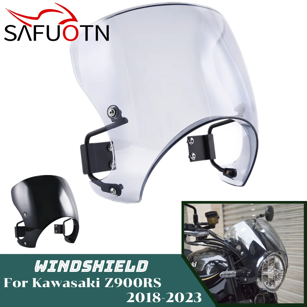 

Z900RS Windshield Windscreen For Kawasaki Z900 RS SE Cafe ABS 2018-2024 Motorcycle Wind Deflector Shield Screen with Bracket