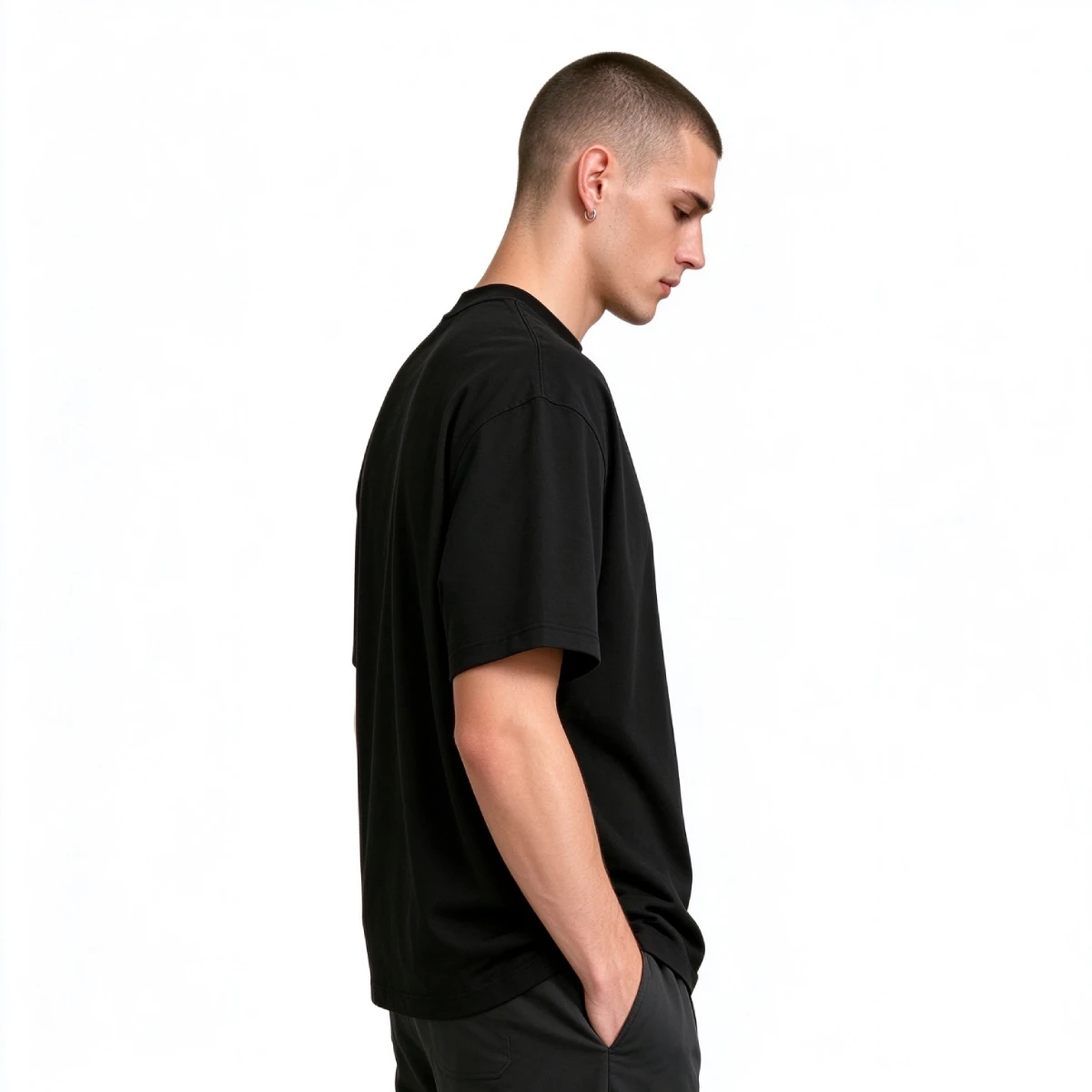 UNITE TOUD Men's 220g Sorona Oversized T‑Shirt Classic Basic Colors Soft Comfy 70%Cotton 30%Polyester Wide Fit Casual Top