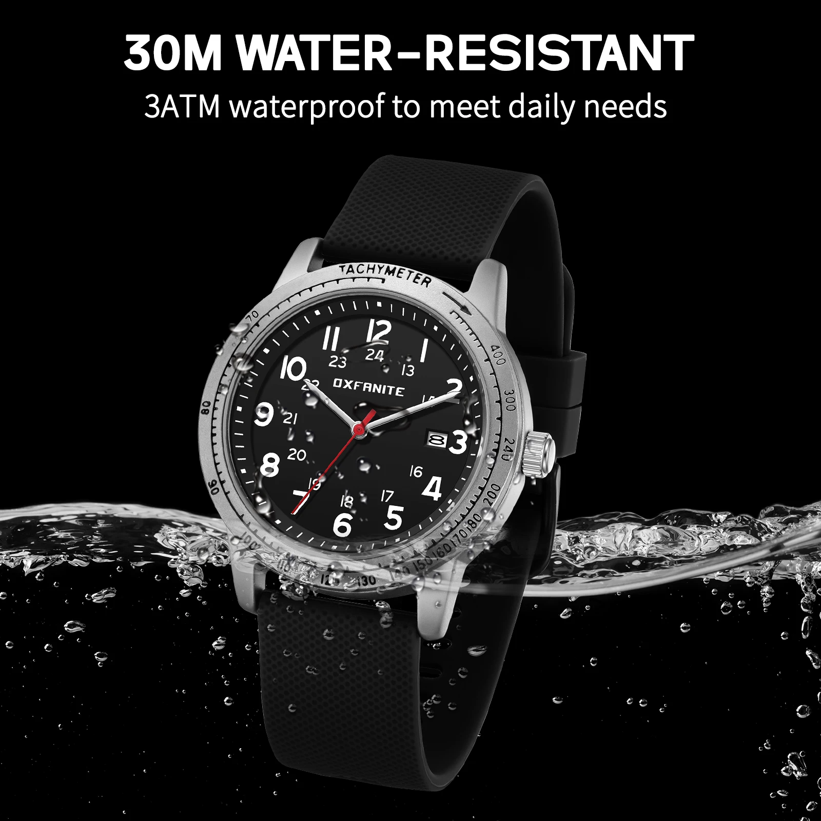 Top  design classic military  field watch for men, quartz  movement, calendar, water-resistant, 24-hour  format, silicone strap.